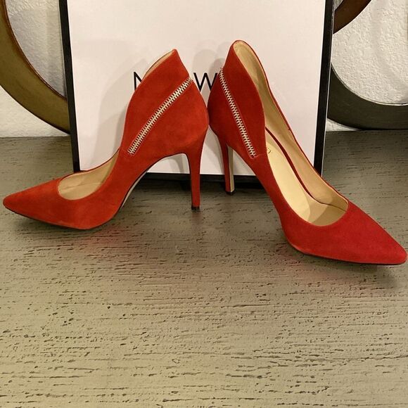 ❤️Nine West Felycia Red Genuine Suede Pumps - Picture 4 of 11